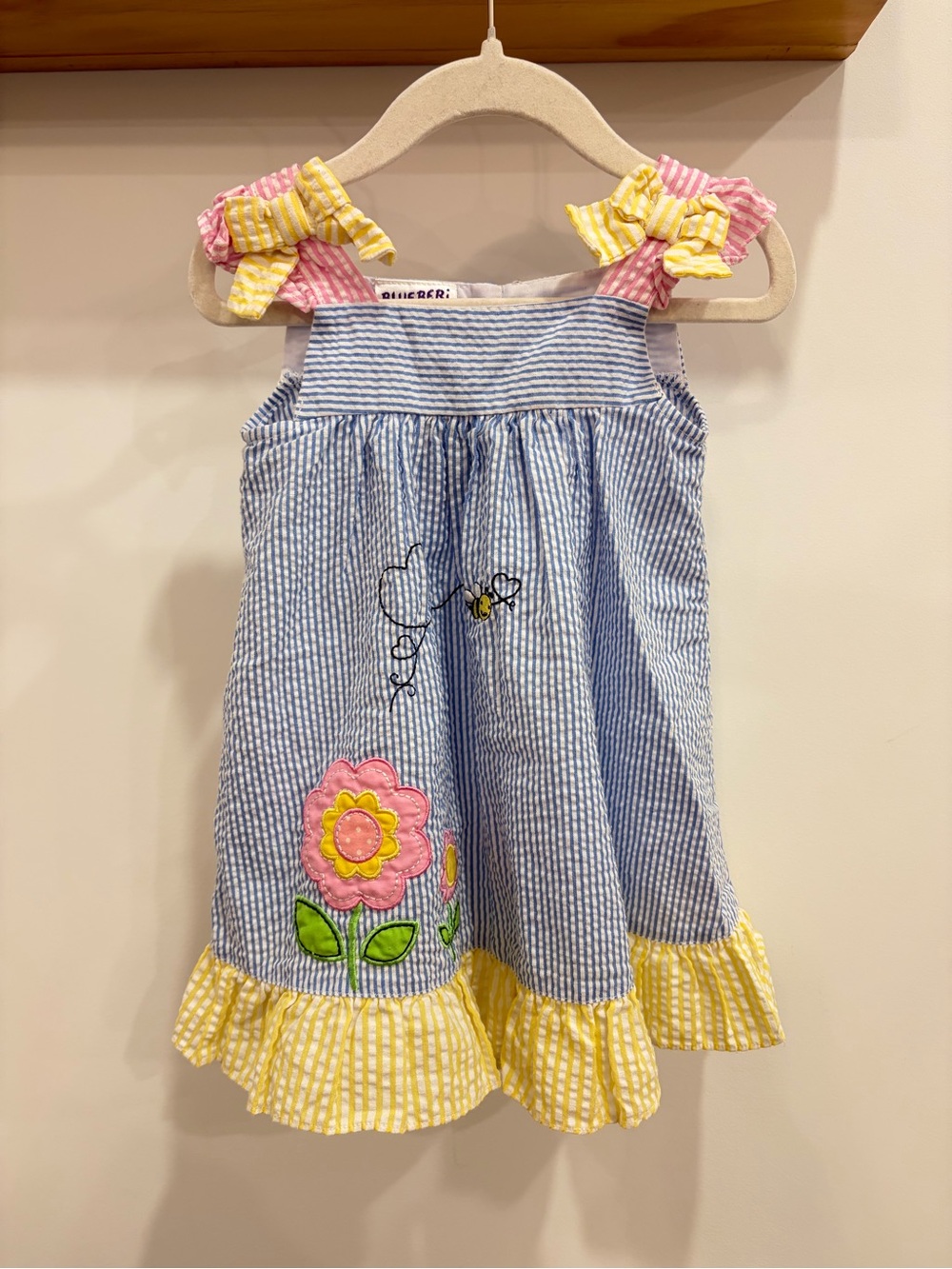 Blueberi Seersucker Dress - 18m